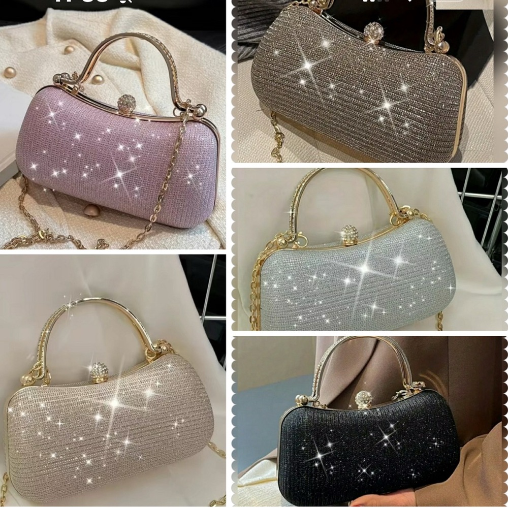 Elegant Glitter Evening Clutch Wrislet